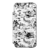 ヴィンテージ白黒カントリー INCIPIO iPhoneウォレットケース (フォリオ 正面)