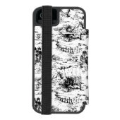 ヴィンテージ白黒カントリー INCIPIO iPhoneウォレットケース (フォリオ裏面)