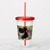 ヴィンテージ白黒キットン絵画ズ アクリルタンブラー (正面)