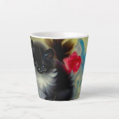 ヴィンテージ白黒キットン絵画ズ カフェラテマグ (正面)