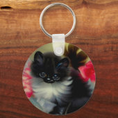 ヴィンテージ白黒キットン絵画ズ キーホルダー (裏面)