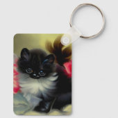 ヴィンテージ白黒キットン絵画ズ キーホルダー (裏面)