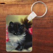 ヴィンテージ白黒キットン絵画ズ キーホルダー (裏面)