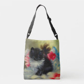 ヴィンテージ白黒キットン絵画ズ クロスボディバッグ (裏面)