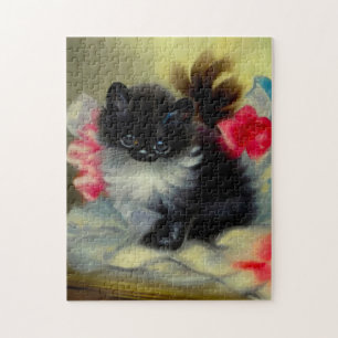 ヴィンテージ白黒キットン絵画ズ ジグソーパズル
