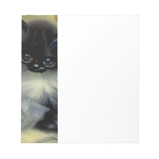 ヴィンテージ白黒キットン絵画ズ ノートパッド (正面)