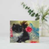 ヴィンテージ白黒キットン絵画ズ ポストカード (スタンド正面)