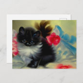 ヴィンテージ白黒キットン絵画ズ ポストカード (正面/裏面)