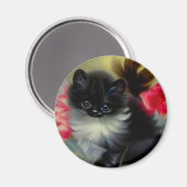 ヴィンテージ白黒キットン絵画ズ マグネット (正面/裏面)