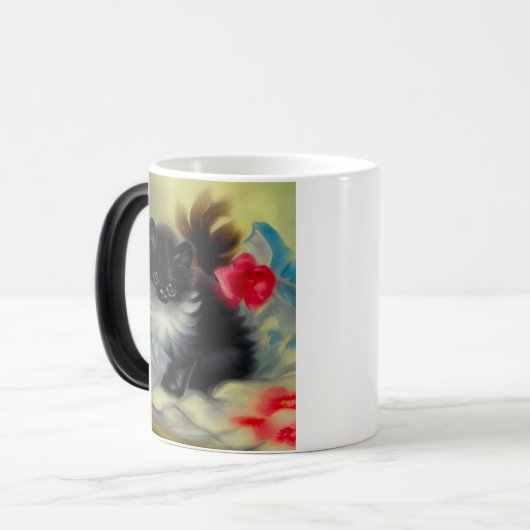 ヴィンテージ白黒キットン絵画ズ モーフィングマグカップ (正面左)