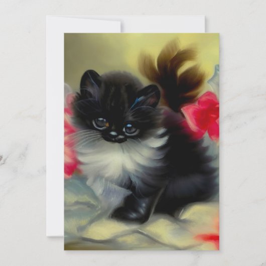 ヴィンテージ白黒キットン絵画ズ 招待状 (正面)