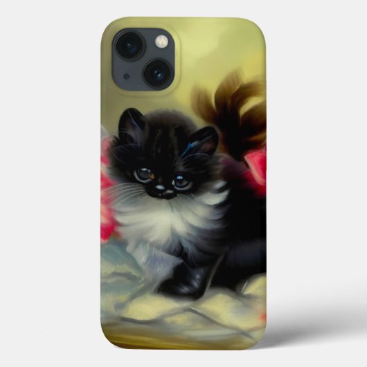 ヴィンテージ白黒キットン絵画ズ Case-Mate iPhoneケース (裏面)