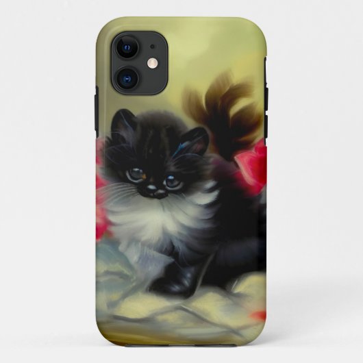 ヴィンテージ白黒キットン絵画ズ Case-Mate iPhoneケース (裏面)