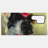 ヴィンテージ白黒キットン絵画ズ SAMSUNG GALAXYケース (裏面横)