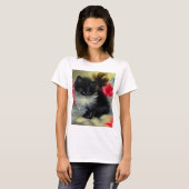 ヴィンテージ白黒キットン絵画ズ Tシャツ (正面フル)