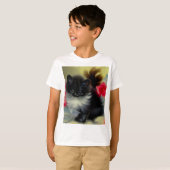ヴィンテージ白黒キットン絵画ズ Tシャツ (正面フル)