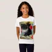 ヴィンテージ白黒キットン絵画ズ Tシャツ (正面フル)