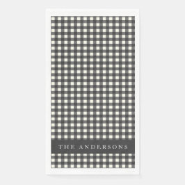 ヴィンテージ白黒ギンガムプレイドパーソナライズされた