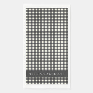 ヴィンテージ白黒ギンガムプレイドパーソナライズされた