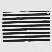 ヴィンテージ白黒クラシックストライプの ゴルフタオル (横)