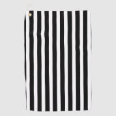 ヴィンテージ白黒クラシックストライプの ゴルフタオル (正面)