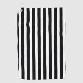 ヴィンテージ白黒クラシックストライプの ゴルフタオル