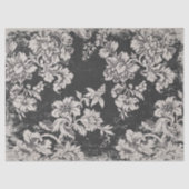 ヴィンテージ白黒グランジフローラ 薄葉紙 (正面)