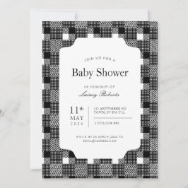 ヴィンテージ白黒グラン格子縞チェッカーボード 招待状