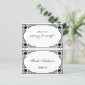 ヴィンテージ白黒ゲスト名結婚の座席表 (スタンド正面)