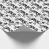 ヴィンテージ白黒コリードッグ ラッピングペーパー (角)