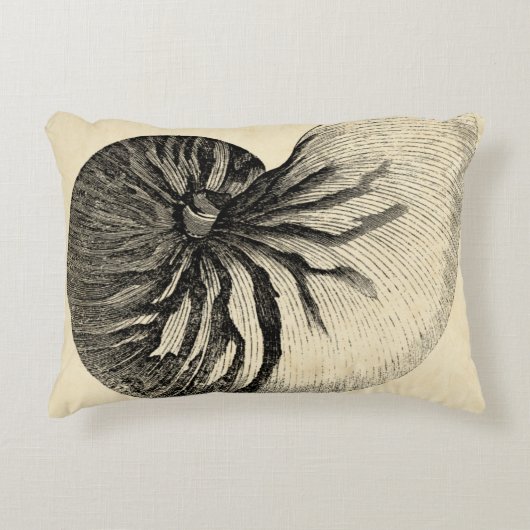 ヴィンテージ白黒コンチシェル アクセントクッション (正面)