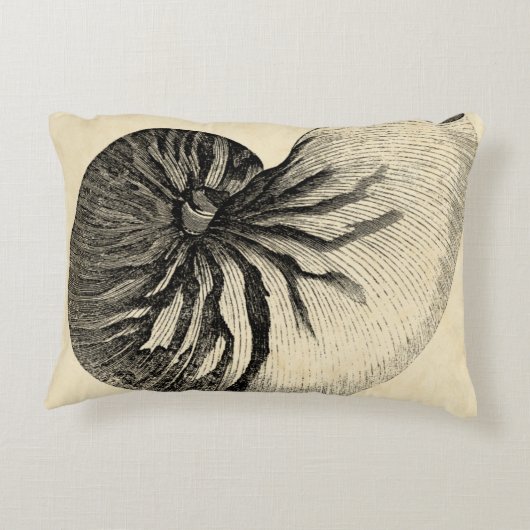 ヴィンテージ白黒コンチシェル アクセントクッション (裏面)