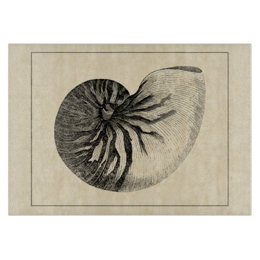 ヴィンテージ白黒コンチシェル カッティングボード (正面)