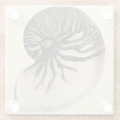 ヴィンテージ白黒コンチシェル ガラスコースター (裏面)