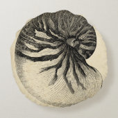 ヴィンテージ白黒コンチシェル ラウンドクッション (裏面)