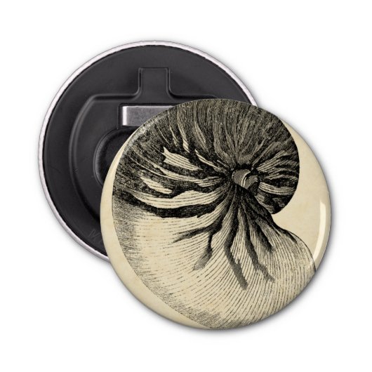 ヴィンテージ白黒コンチシェル 栓抜き (正面)