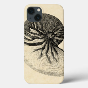 ヴィンテージ白黒コンチシェル iPhone 13ケース