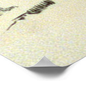 ヴィンテージ白黒サンタ来ーの町へ ポスター (角)