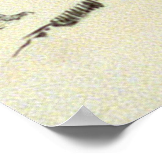 ヴィンテージ白黒サンタ来ーの町へ ポスター (角)