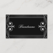 ヴィンテージ白黒スパークルジュエリー華美オーナメント 名刺 (正面)