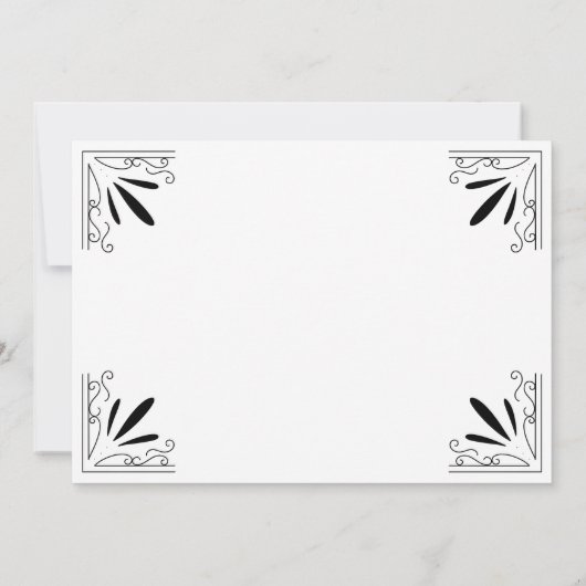 ヴィンテージ白黒タイポグラフィ結婚ズ セーブザデート (裏面)