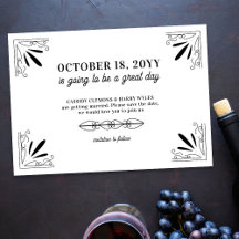 ヴィンテージ白黒タイポグラフィ結婚ズ