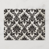 ヴィンテージ白黒ダマスク壁紙 ポストカード (正面)