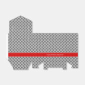 ヴィンテージ白黒ダマスク#3レッドネームモノグラム フェイバーボックス (折り畳みなし)