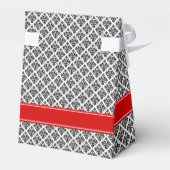 ヴィンテージ白黒ダマスク#3レッドネームモノグラム フェイバーボックス (裏面サイド)