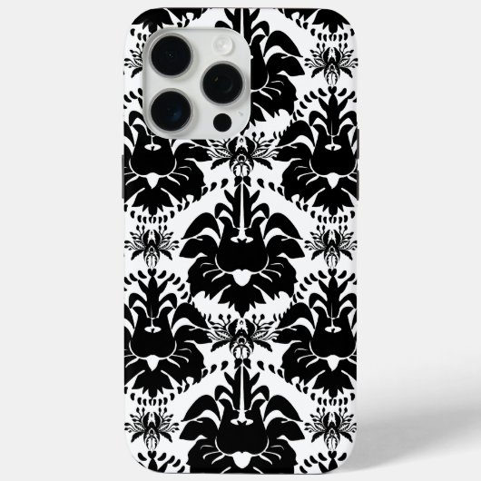 ヴィンテージ白黒ダマスク Case-Mate iPhoneケース (裏面)