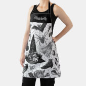 ヴィンテージ白黒ハロウィーンウィッチ エプロン (インサイチュ)