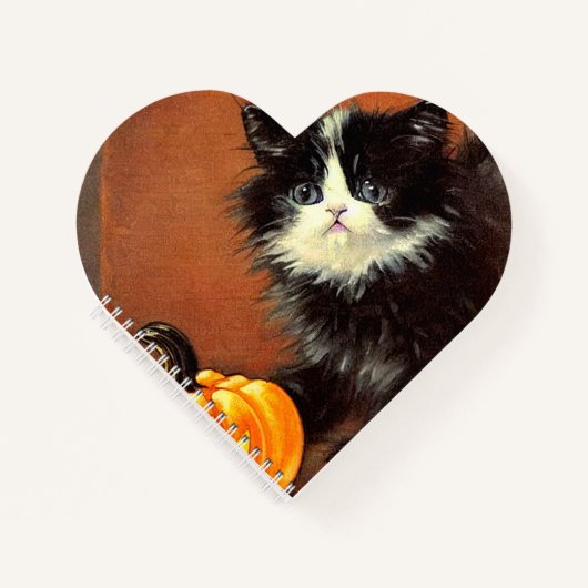 ヴィンテージ白黒ハロウィーンキットン ノートブック (正面)