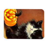 ヴィンテージ白黒ハロウィーンキットン マグネット (横)