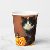 ヴィンテージ白黒ハロウィーンキットン 紙コップ (裏面)